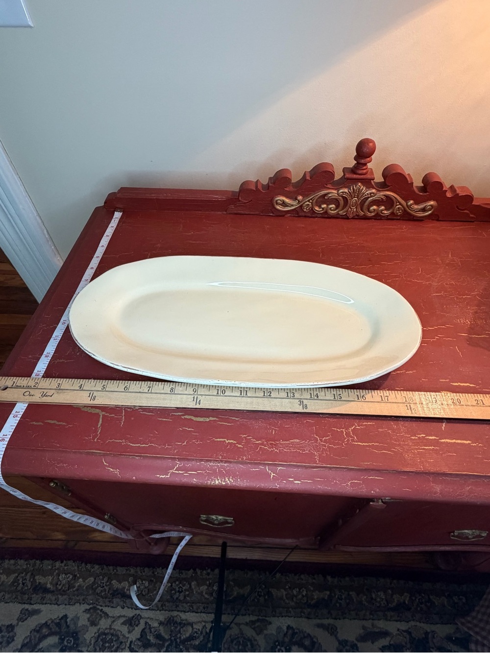 Vietri Ivory Oval Ceramic Serving Platter